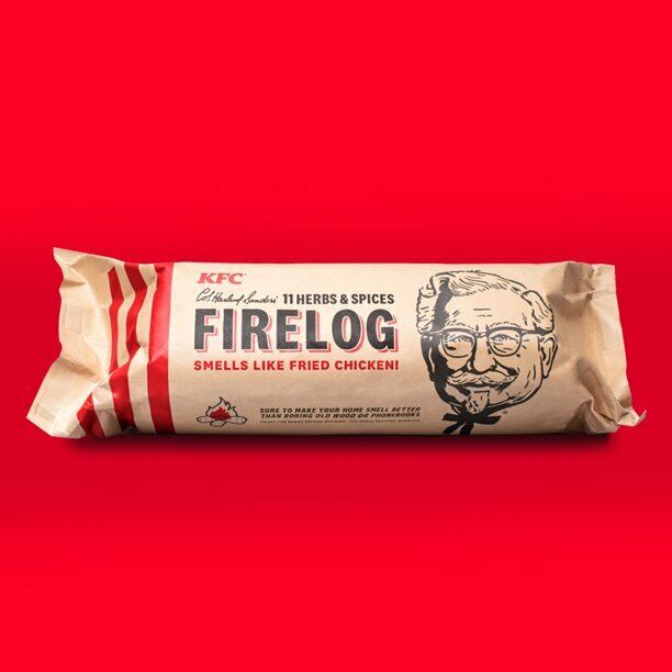KFC FIRE LOG 11 HERBS & SPICES ENVIROLOG KENTUCKY FRIED CHICKEN FIRE LOG - Fresh Stock Dated December 2025