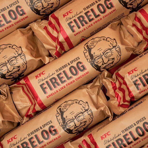 KFC FIRE LOG 11 HERBS & SPICES ENVIROLOG KENTUCKY FRIED CHICKEN FIRE LOG - Fresh Stock Dated December 2025