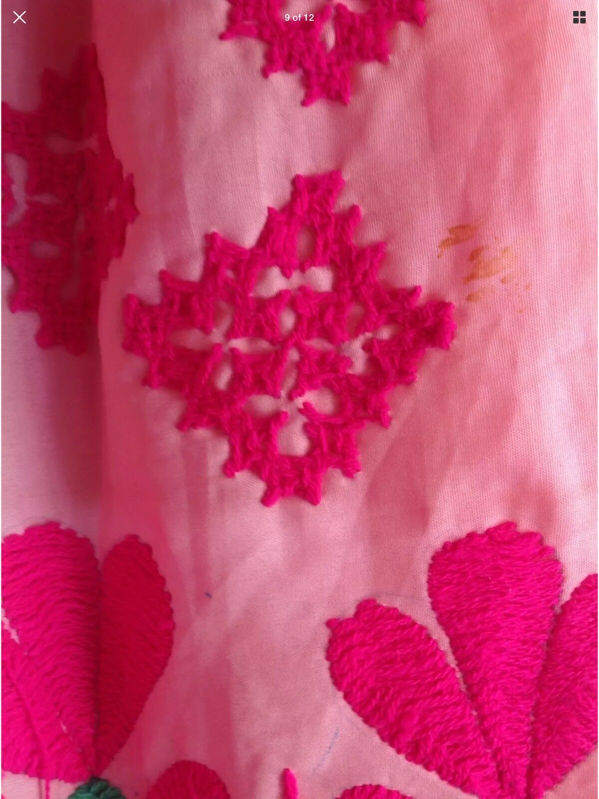 VINTAGE HANDMADE FRIDA KAHLO STYLE PINK EMBROIDERED LONG MAXI SKIRT BOHO INDIA - Fresh Stock Dated December 2025