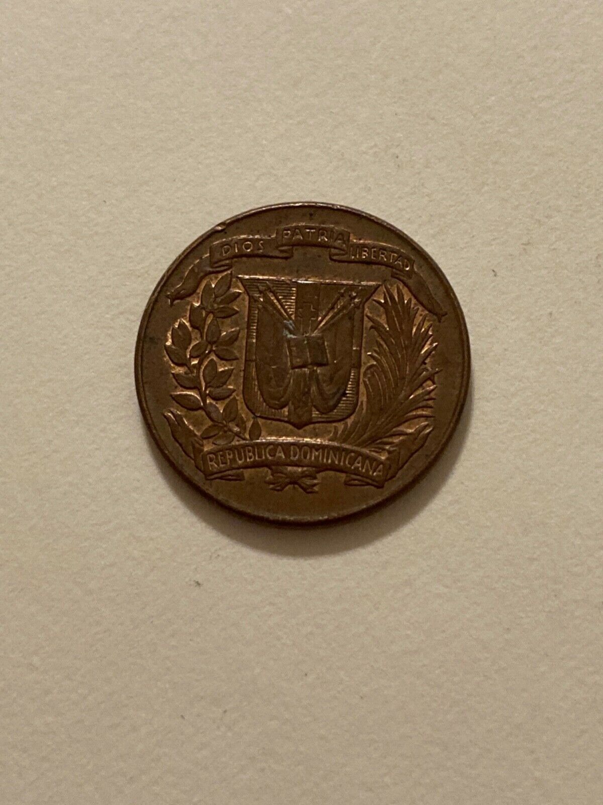 1944 Dominican Republic 1 centavo coin, circulated - Fresh Stock Dated December 2025