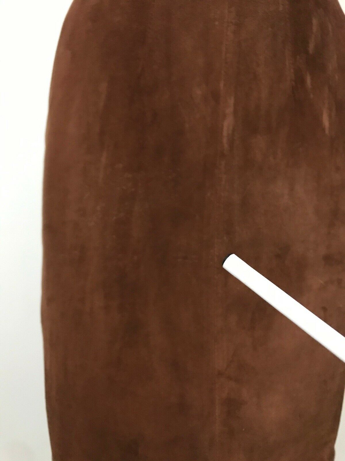 1980s Gucci Pencil Skirt / Brown Suede Leather Belted Skirt Italy AS IS / XS - Fresh Stock Dated March 2026