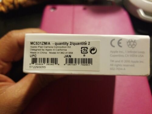 Apple iPad Camera Connection Kit MC531ZM/A (Model: A1362, A1358), NEW IN BOX - Fresh Stock Dated February 2026