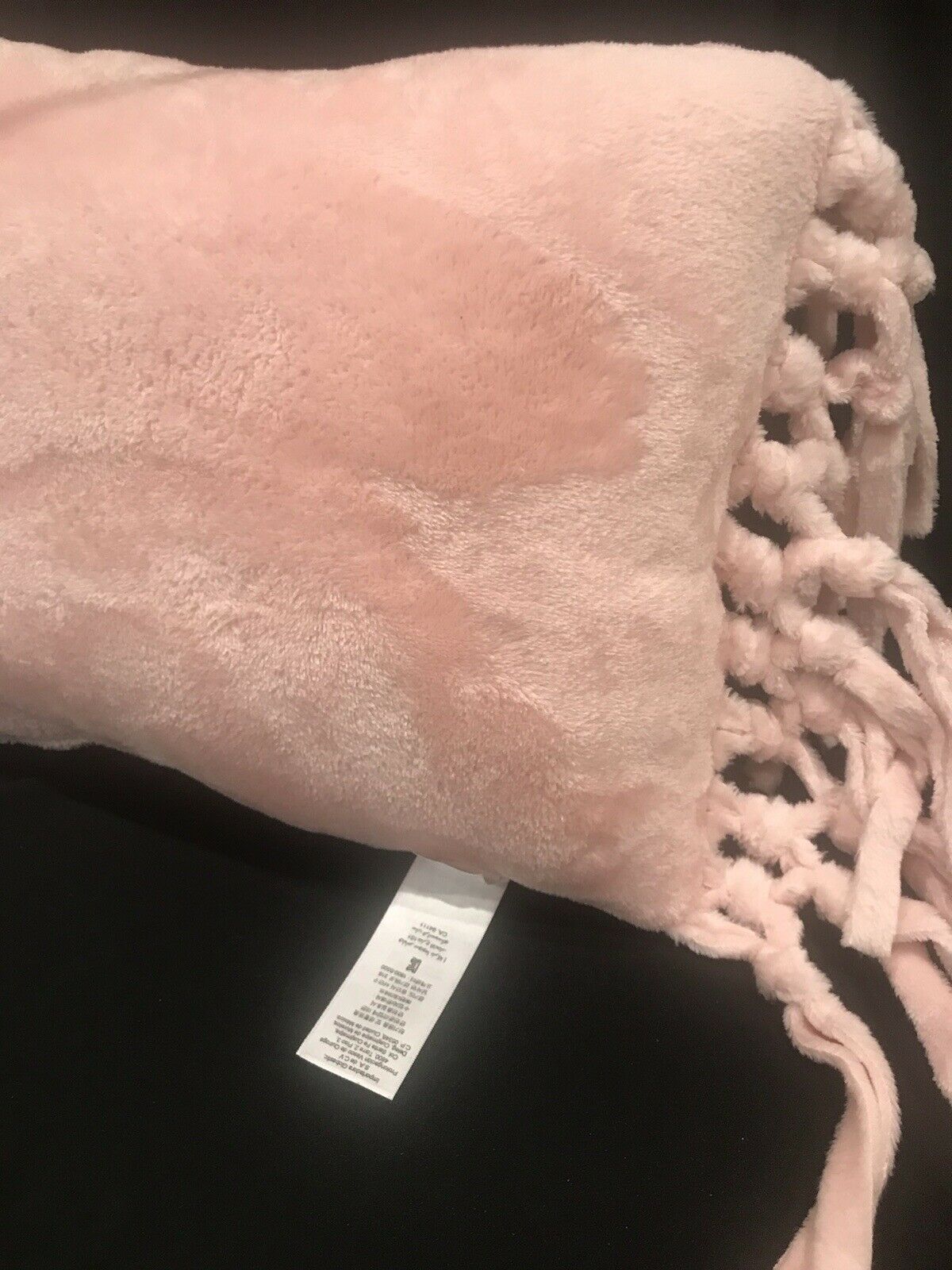 Pottery Barn PB Teen Plush Pink Soft Sherpa Throw Fringed Pillow 100% Polyester - Fresh Stock Dated December 2025