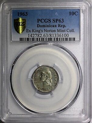Dominican Republic 1963 10 Centavos PCGS SP63 8 examples known KM# 27 ex King's - Fresh Stock Dated December 2025