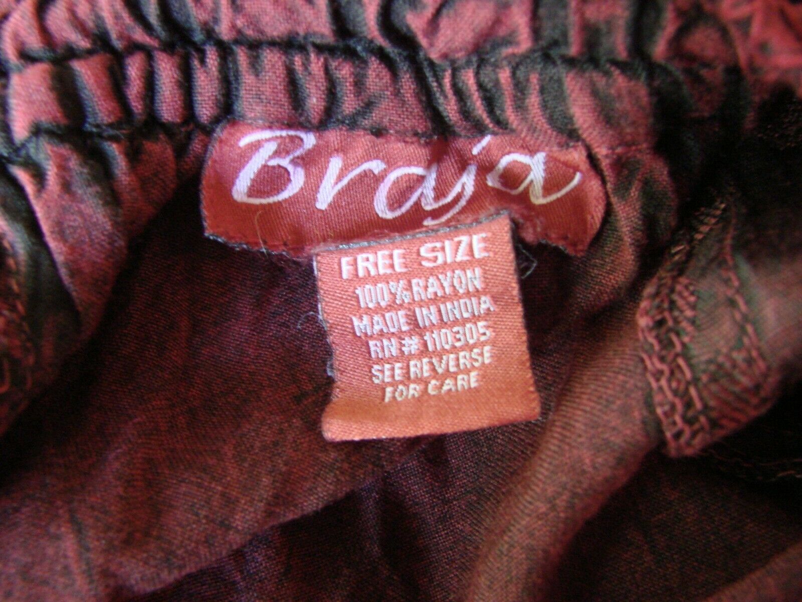 VINTAGE BRAYA EMBROIDED LONG WINE BOHO/HIPPPIE SKIRT - Fresh Stock Dated February 2026