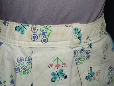 1950's White Butterfly Print Cotton Skirt w- 29  MED - Fresh Stock Dated February 2026