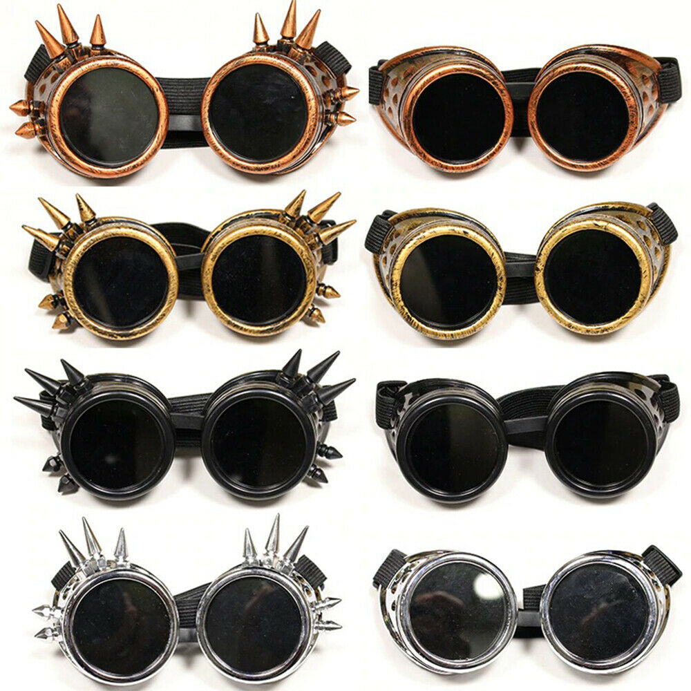 Steampunk Goggles Glasses Cyber Vintage Welding Gothic Iruma Miu Cosplay Party - Fresh Stock Dated February 2026