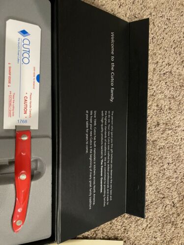 Cutco 1768 Spatula Spreader and 1766 Santoku Knife Red Handle Promo Set - Fresh Stock Dated December 2025