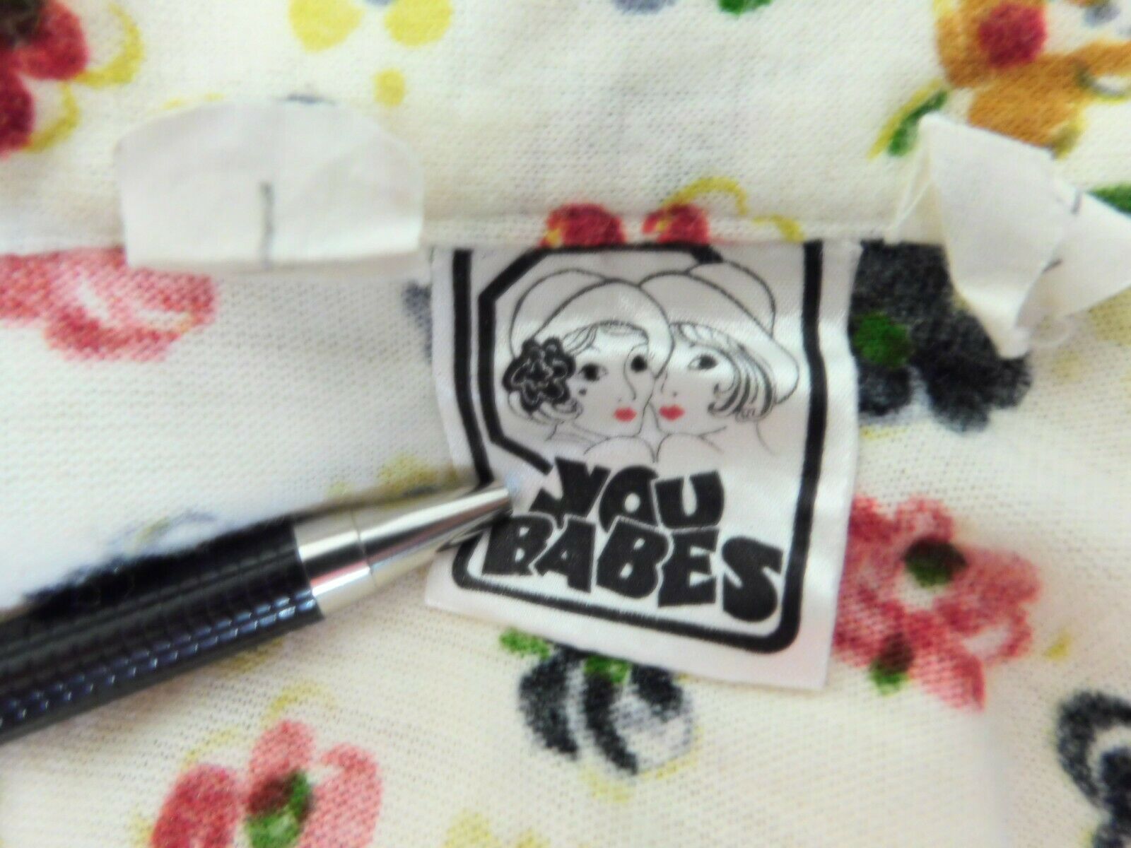 VTG 70's YOU BABES Floral Mini Skirt 28