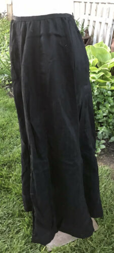 Antique Victorian Women Wool Black Skirt 