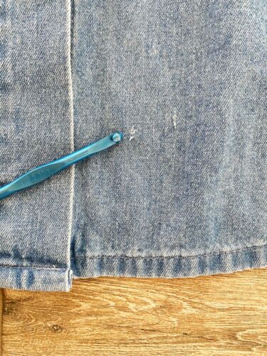 VTG 90'S FORENZA MIDI A-LINE DENIM SKIRT BUTTON FRONT MADE IN USA XS 24.5-25.5
