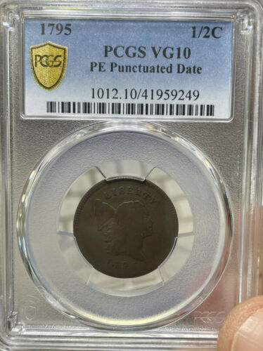 1795 C-4 R-3 PCGS VG 10 Punctuated Date Liberty Cap Half Cent Coin 1/2c - Fresh Stock Dated December 2025