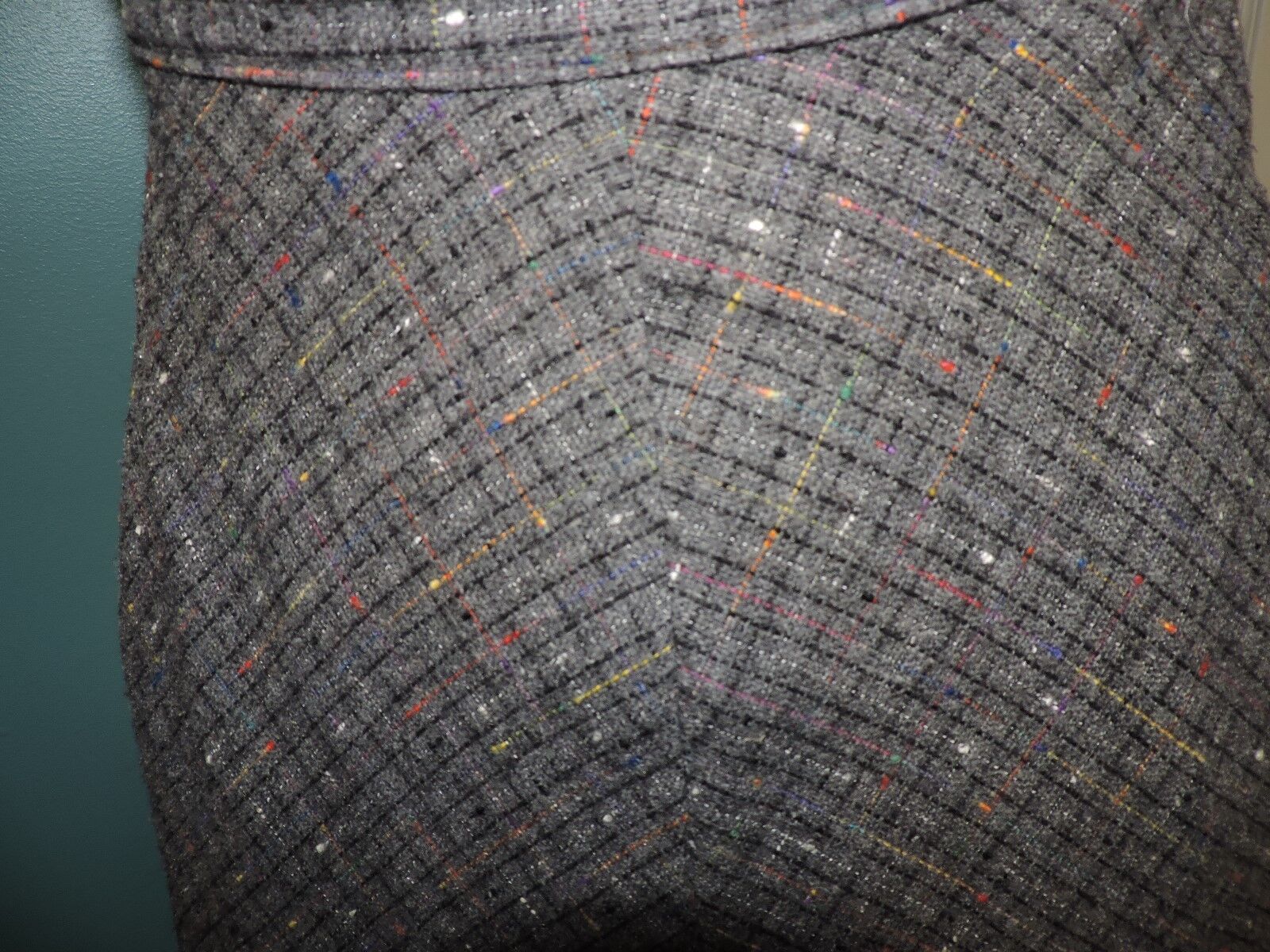 Vintage 1970s Women's Rafferty Gray Multi Color Size 7 Skirt USA Flare - Fresh Stock Dated March 2026