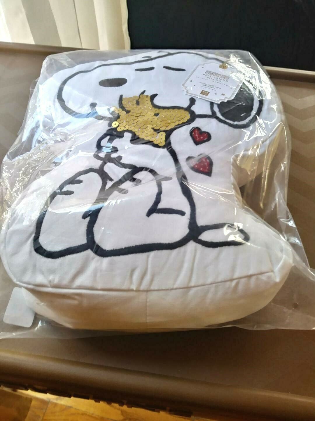 Pottery Barn kid Peanuts SNOOPY Holiday heart pillow Valentine Dog woodstock NEW - Fresh Stock Dated December 2025