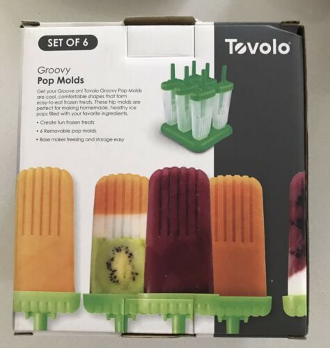 Tovolo  Groovy Pop Molds - Set Of 6 Popsicles - Fresh Stock Dated December 2025