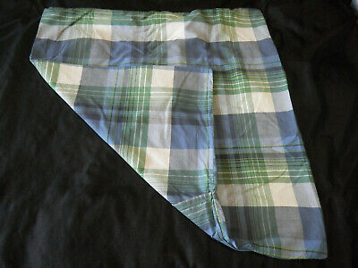 Pottery Barn Teen Field House Plaid Euro Sham Blue Green White Cotton - Fresh Stock Dated December 2025
