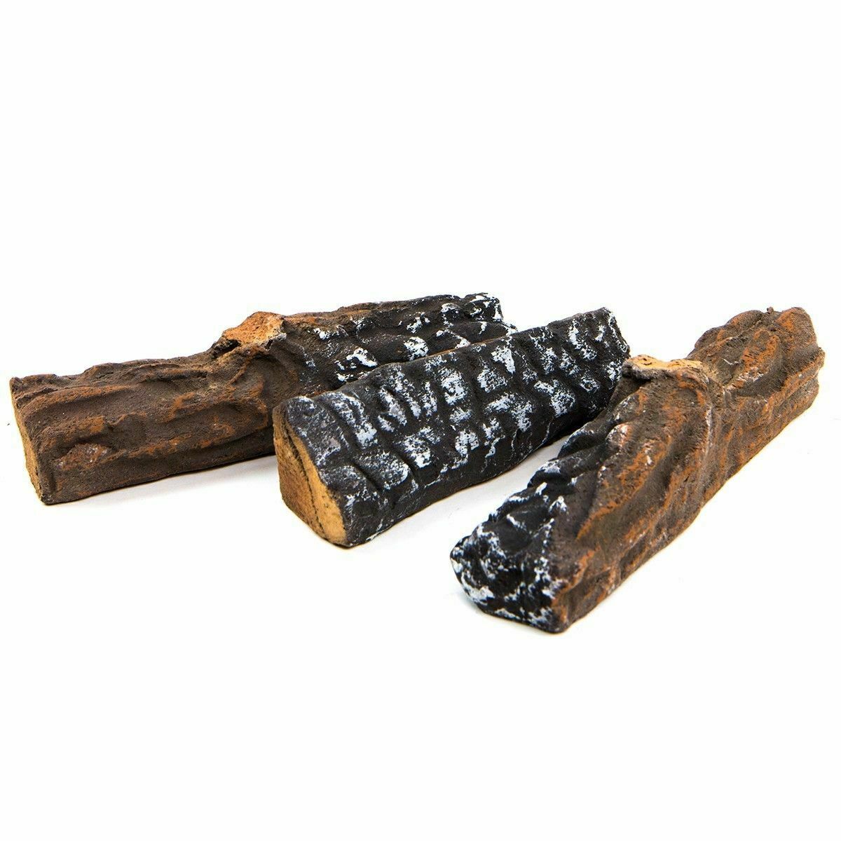 10PC Petite Ceramic Firepit Log Set Decorative Realistic Flame Wood Fireplace - Fresh Stock Dated December 2025
