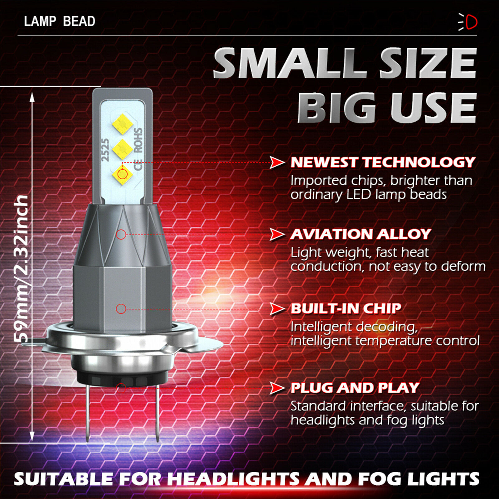 H7 H9 For Suzuki GSX1300R Hayabusa 2008-09 2011-18 LED Headlights 4x Bulbs - Fresh Stock Dated February 2026