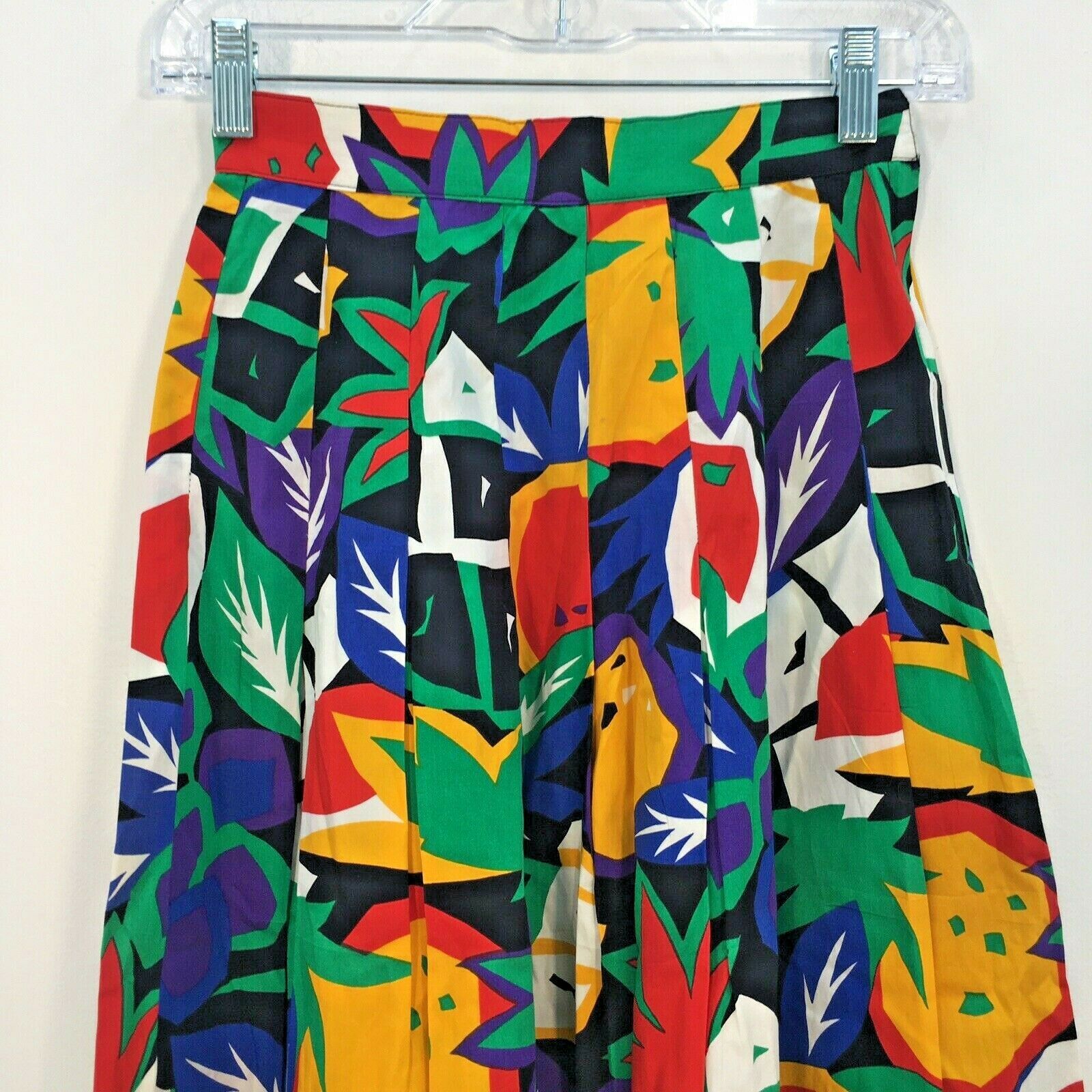 VTG 90s Nuons Multicolored Graphic Fruit Print Pleated Midi Skirt Womens - Fresh Stock Dated March 2026