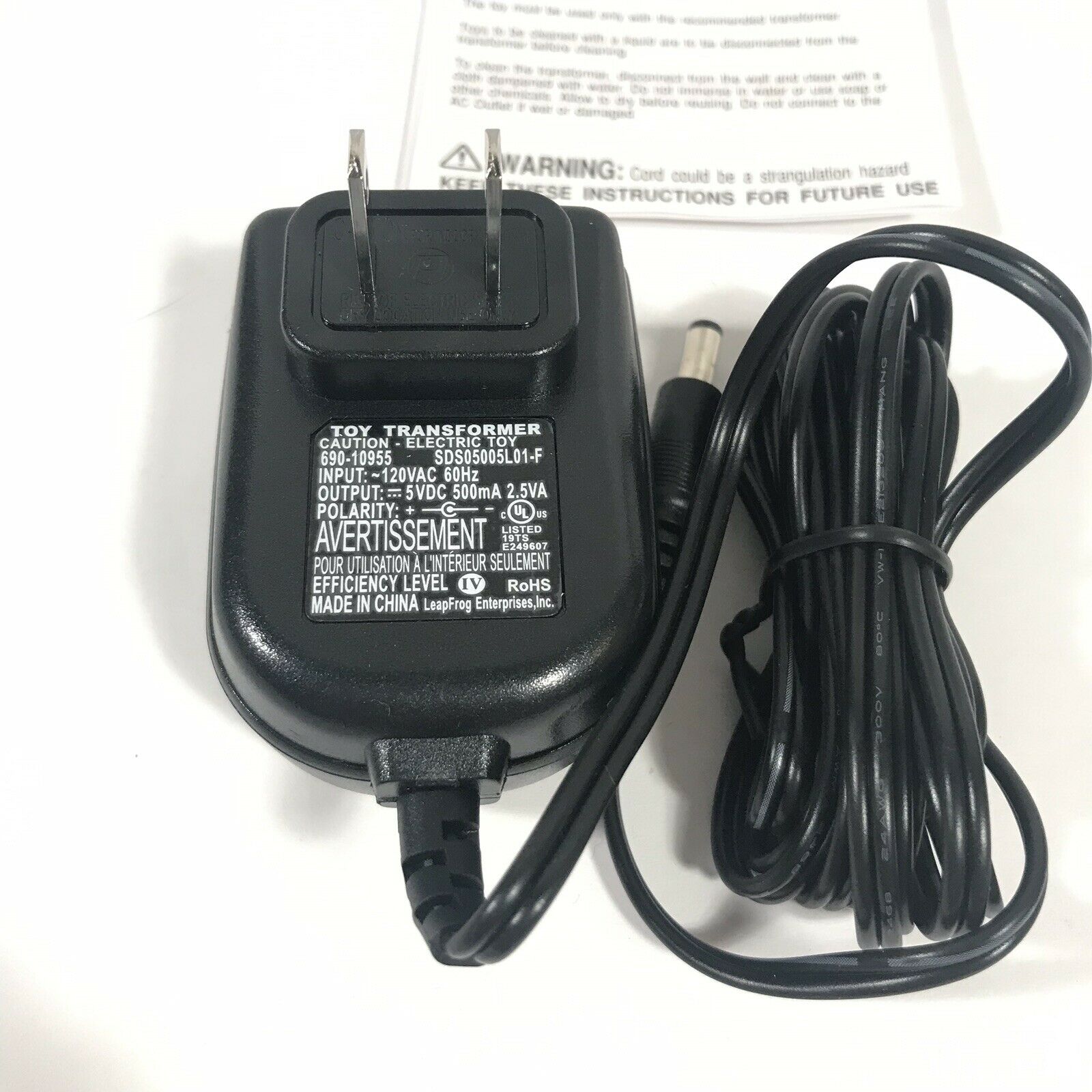 Genuine LEAPFROG LeapPad A/C Power Adapter Output 5VDC 500mA 2.5V Lot of 6 NEW - Fresh Stock Dated February 2026