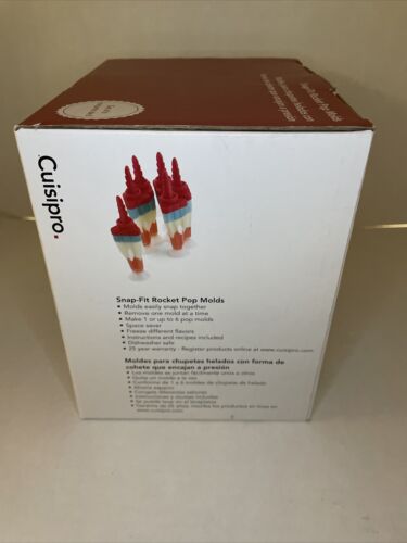 Cuisipro Popsicle Maker Set of 6 Snap-Fit Rocket Pop Molds BPA Free NEW - Fresh Stock Dated February 2026