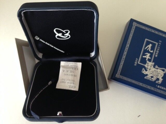 China 2010 10 Yuan 1 oz Silver Colored Proof Year of Tiger Box (no coin) - Fresh Stock Dated February 2026