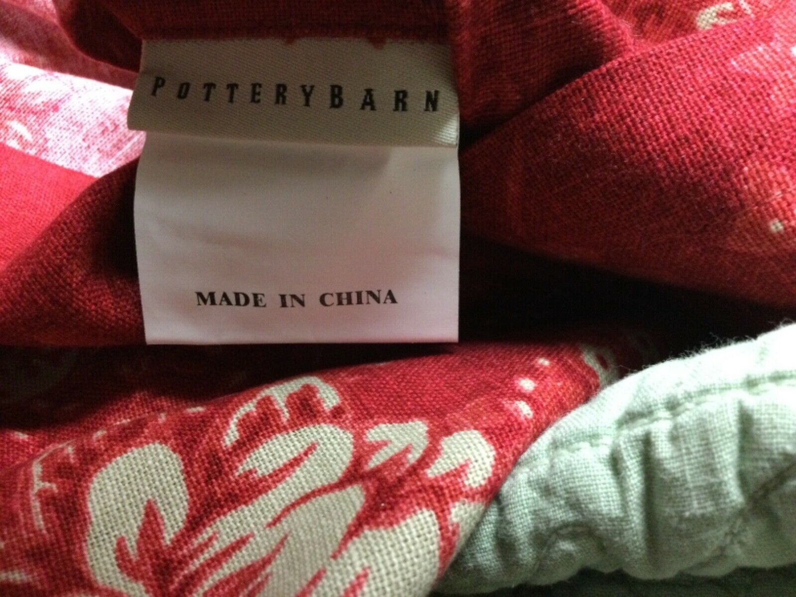 POTTERY BARN PILLOW SHAM, RED/TAN FLOWERS,LINEN BLEND,STANDARD,NWOT - Fresh Stock Dated December 2025