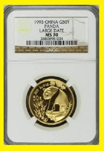 1993 CHINA GOLD PANDA 6 COINS NGC MS 70 LARGE DATE COMPLETE SET POP 1 - Fresh Stock Dated February 2026