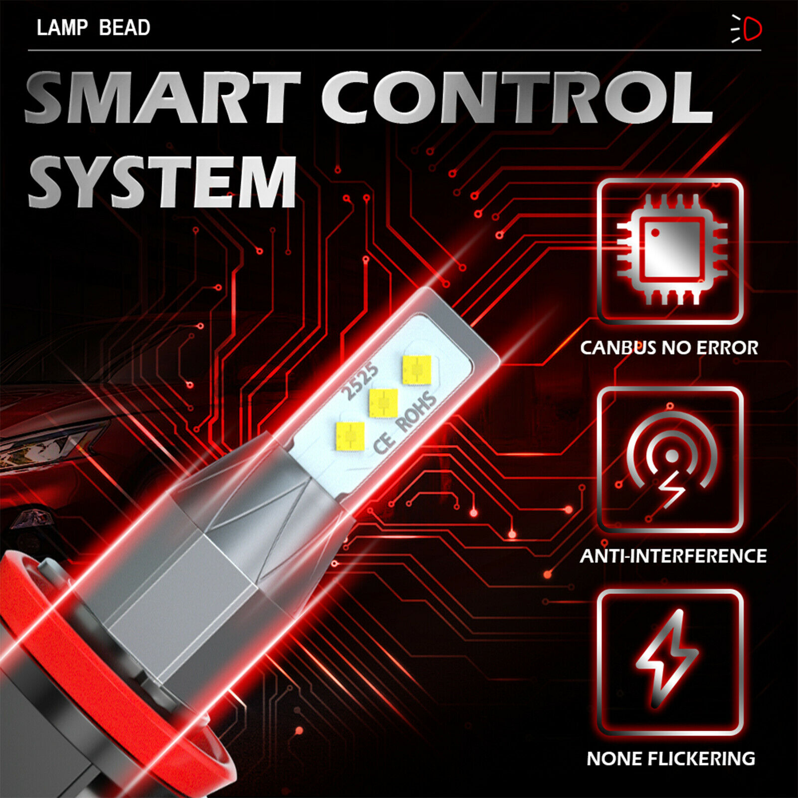 H7 H9 For Suzuki GSX1300R Hayabusa 2008-09 2011-18 LED Headlights 4x Bulbs - Fresh Stock Dated February 2026