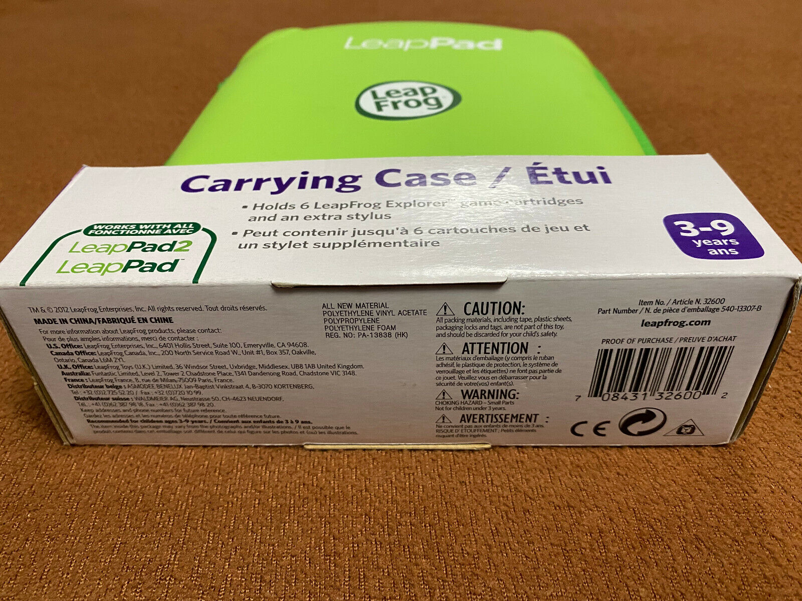 LeapFrog  Leap Pad 1, 2, or 3 Explorer Carrying Case Holds 6 Cartridges, New NIB - Fresh Stock Dated February 2026