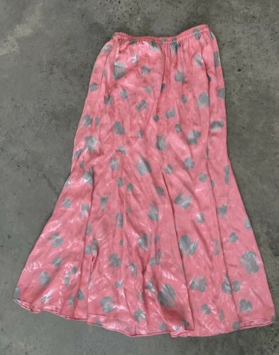 Nora Noh Pink Grey Silk Midi Drop Waist Skirt Size 10 - Fresh Stock Dated February 2026