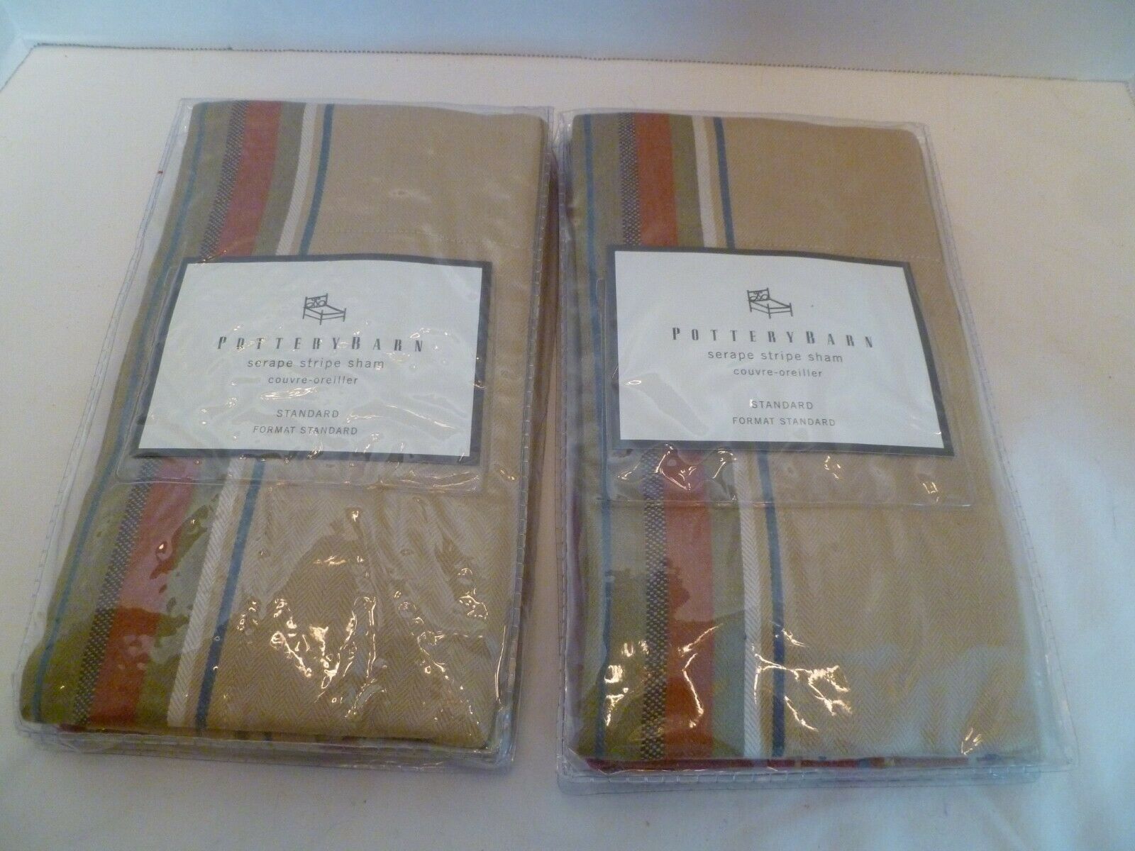 Potterybarn 2 Standard, Serape stripe sham, NEW Linen/cotton - Fresh Stock Dated February 2026