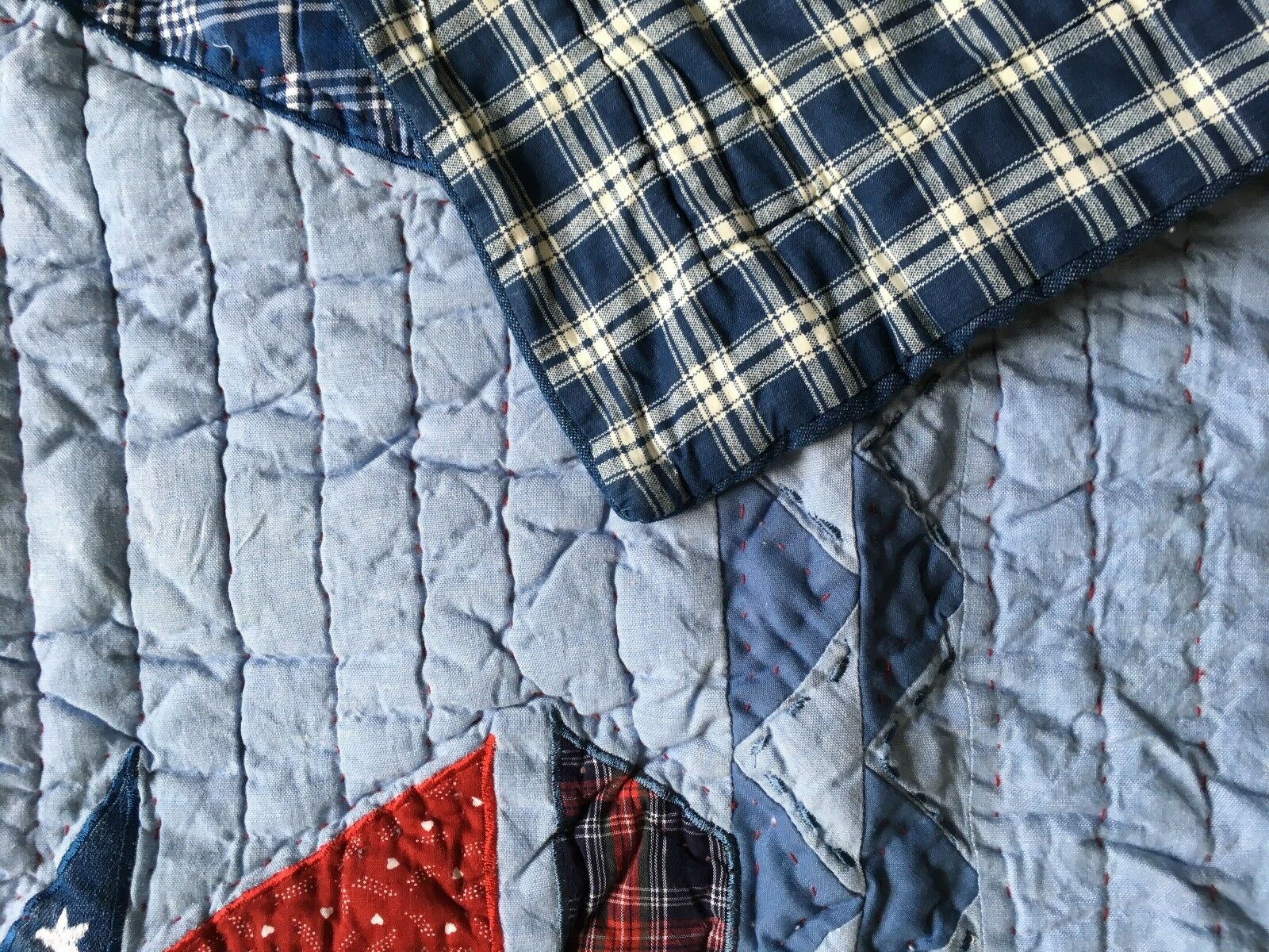 quilted SHAM *appliqued SAILBOATS * standard* RED / BLUE *SAILING ADVENTURE* NIP - Fresh Stock Dated December 2025
