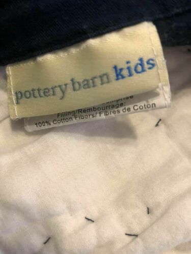 1 Pottery Barn Kids Navy & Ivory White STARS Quilted Pillow Sham ~ Standard - Fresh Stock Dated December 2025