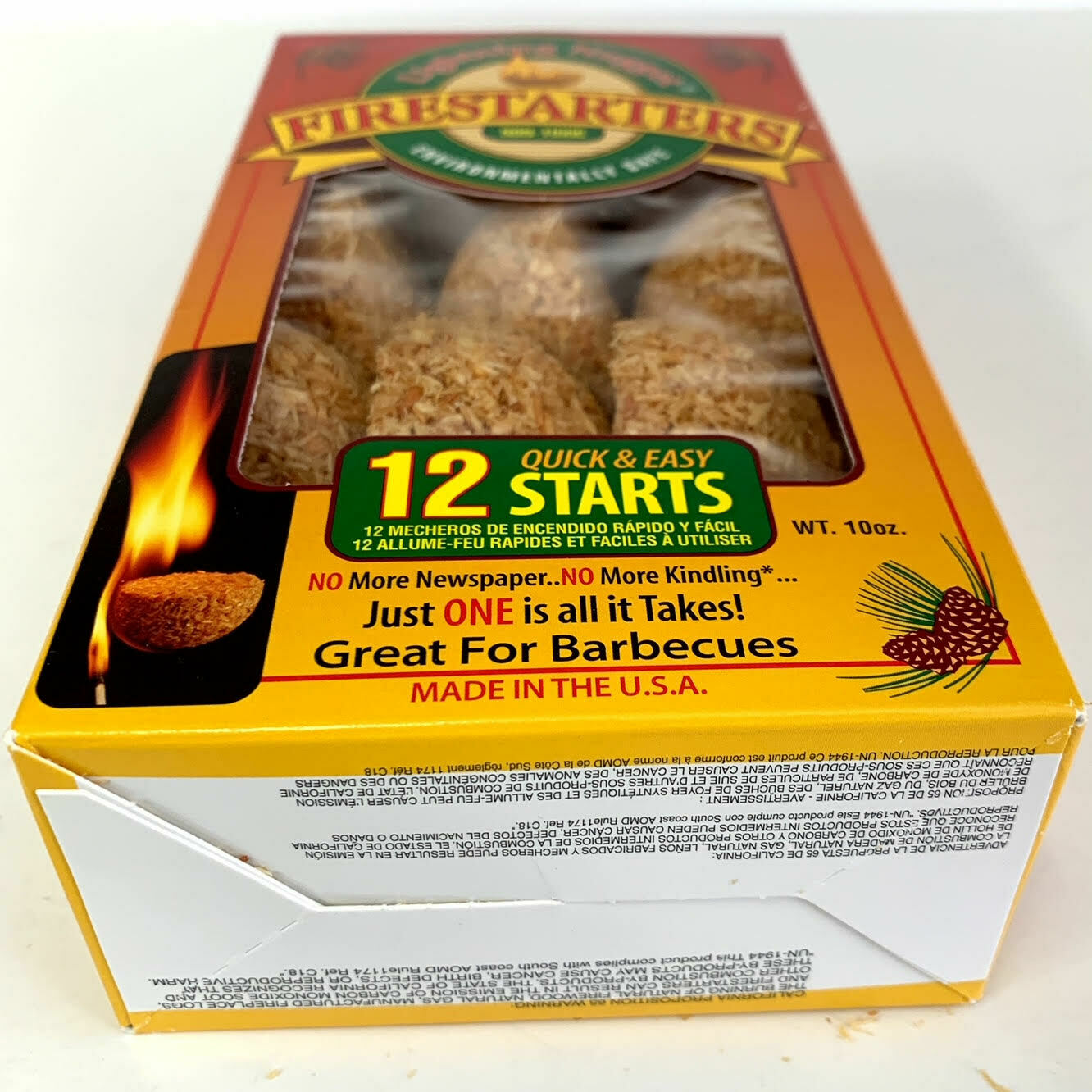 Lightning Nugget Natural Pine FireStarters  2  - 12 Packs Environmentally Safe - Fresh Stock Dated December 2025