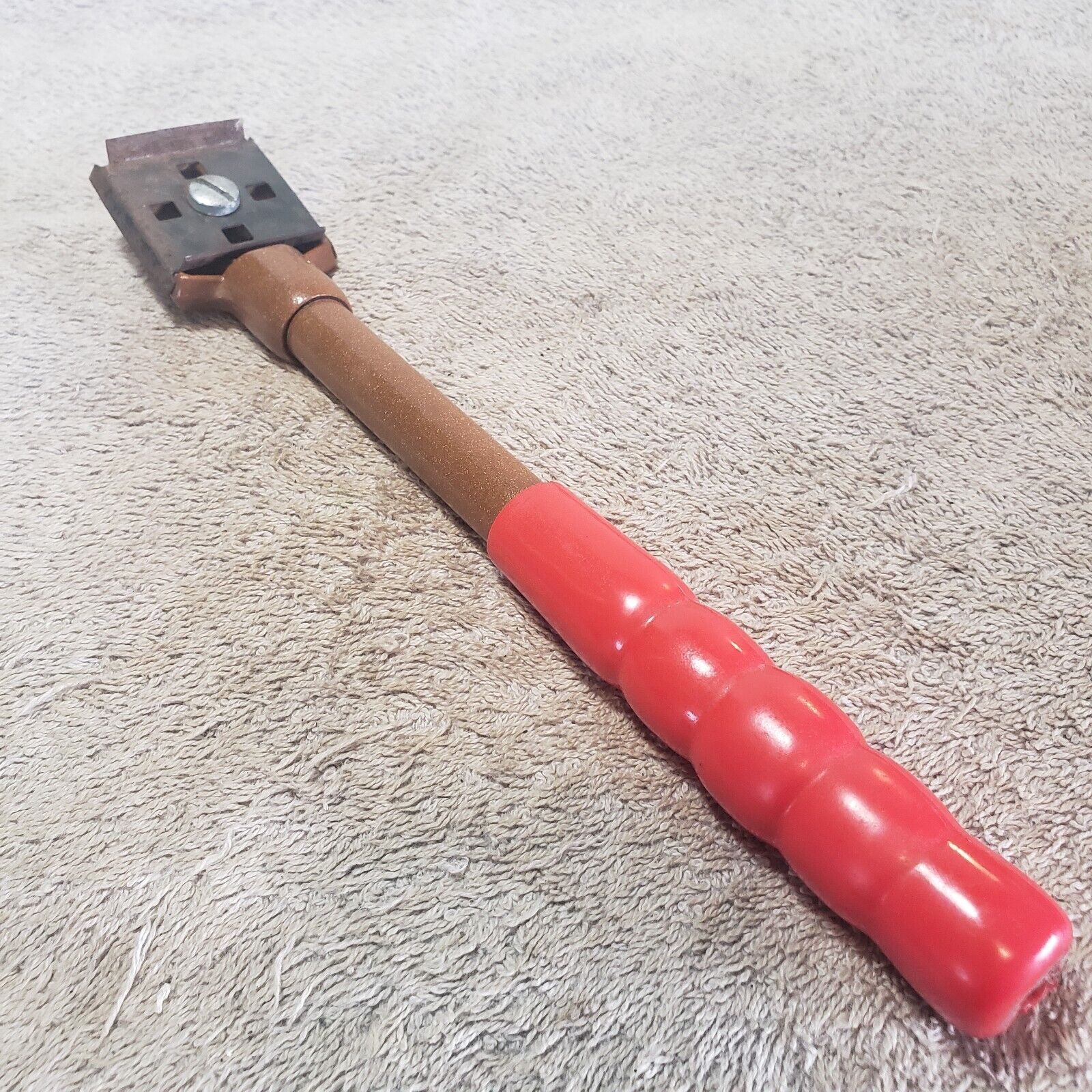 Vintage Craftsman Scraper No. F22 Metal Handle Red Grip Made in USA - Fresh Stock Dated February 2026