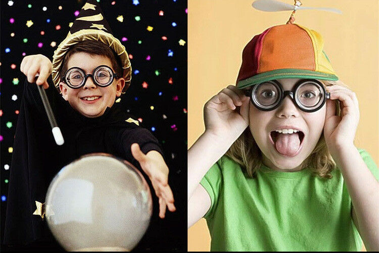Round False Myopia Glasses Party Accessories Funny Costumes for Children/Adults - Fresh Stock Dated February 2026