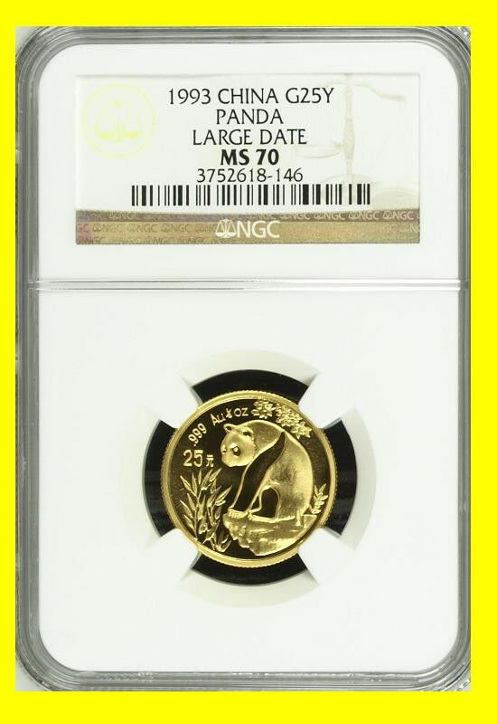 1993 CHINA GOLD PANDA 6 COINS NGC MS 70 LARGE DATE COMPLETE SET POP 1 - Fresh Stock Dated February 2026