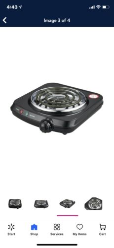 Mainstays Lightweight Adjustable Single Burner Kitchen Stove Top - Fresh Stock Dated December 2025