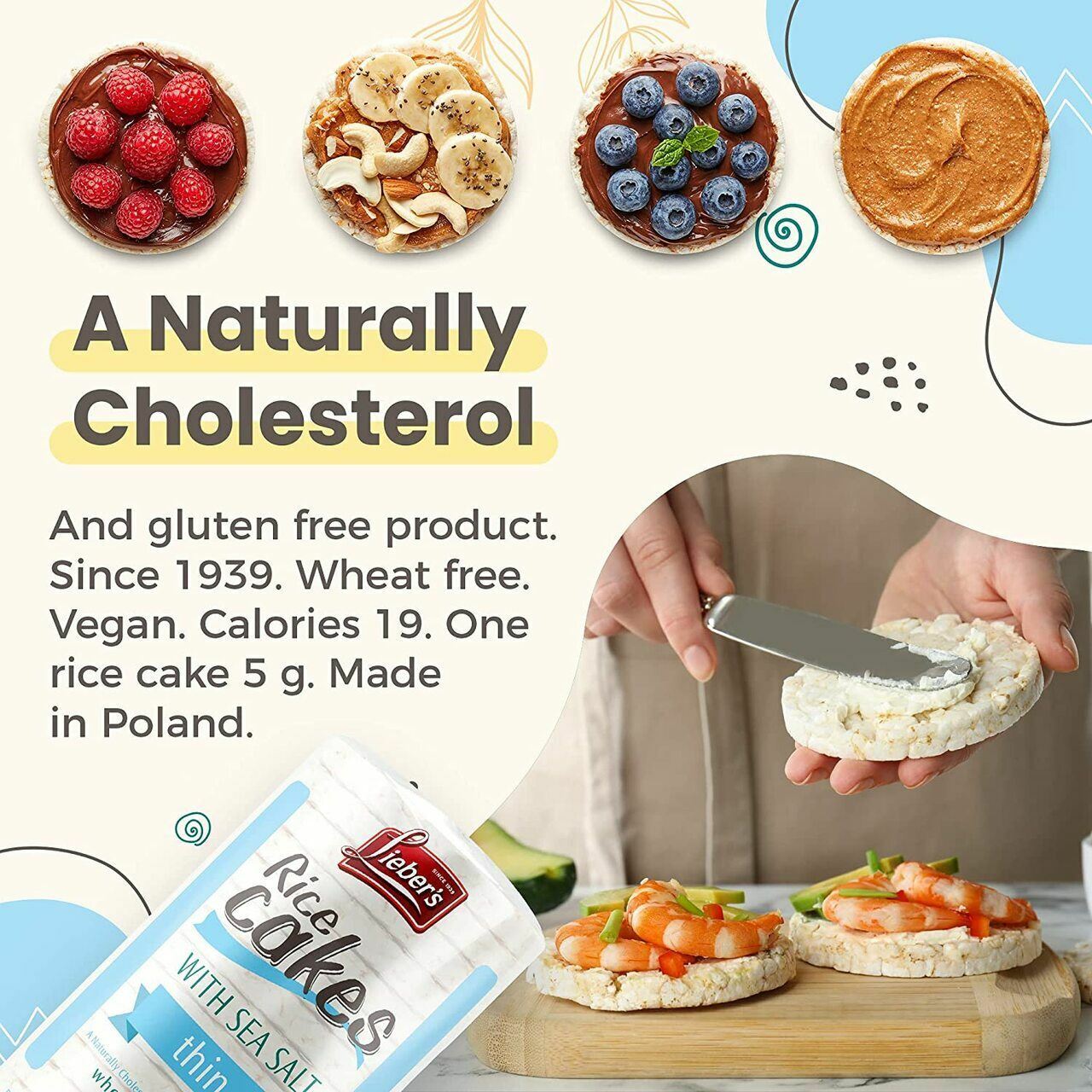 Lieber's Thin Rice Cakes Sea Salt, 3.1 oz. (3 Pack) - Fresh Stock Dated February 2026