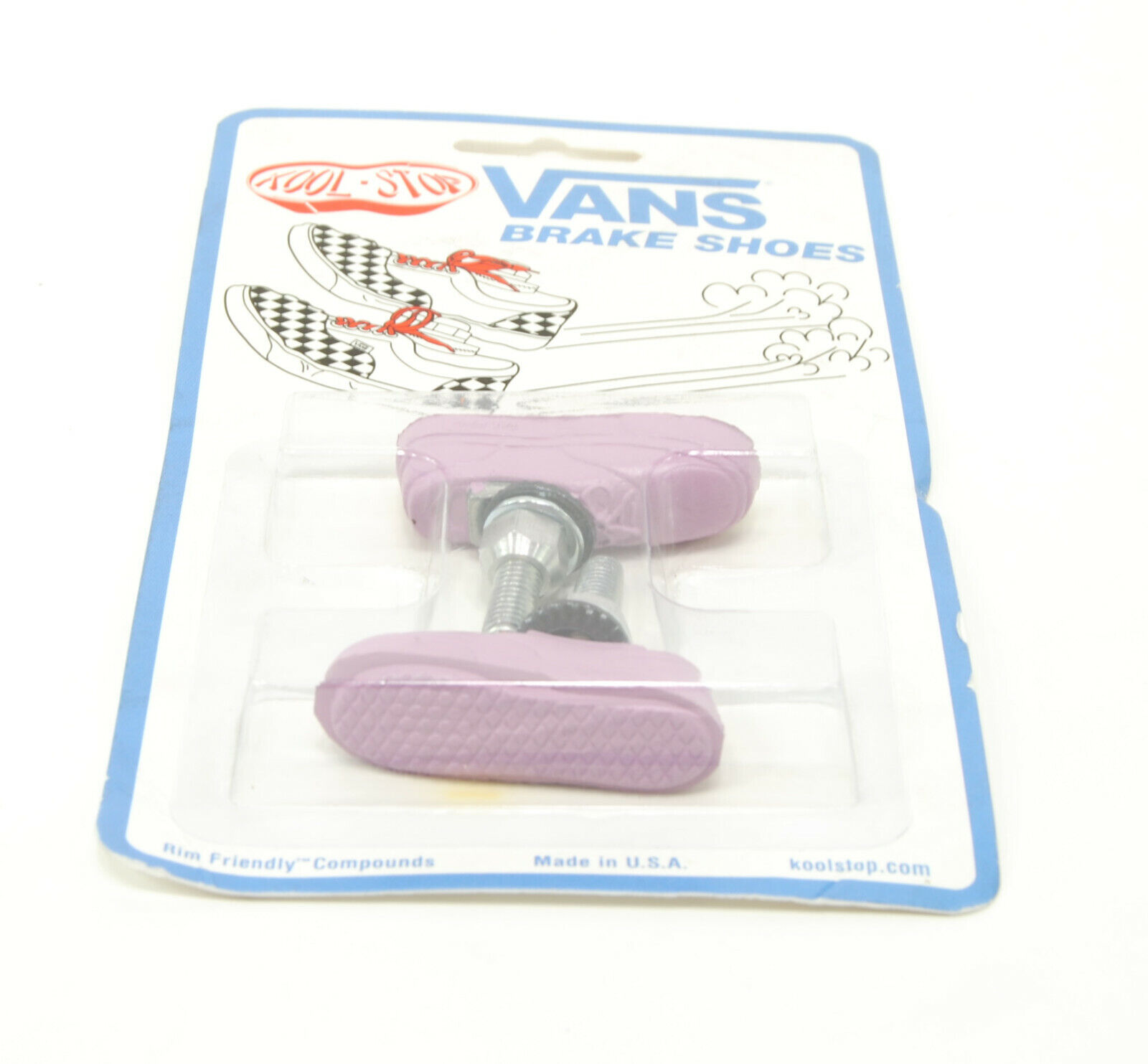 Kool Stop Bicycle Bike Vans BMX THREADED brake pads LAVENDER (PAIR) MADE IN USA - Fresh Stock Dated February 2026