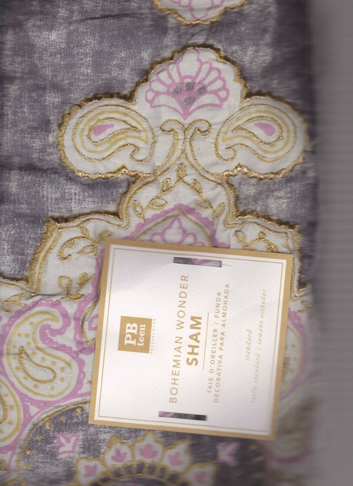 pottery barn teen Bohemian wonder standard sham 1 boho metallic shimmer - Fresh Stock Dated December 2025