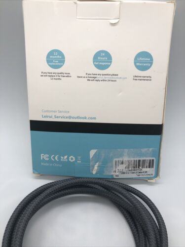 LEIRUI USB C to C 3.1 Gen 2 Cable 6.6 Ft, Type C PD 100W 5A - Fresh Stock Dated February 2026