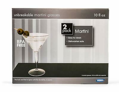 Camco Unbreakable Travel Martini Glass- 10 Ounce, Dishwasher Safe, BPA Free, ... - Fresh Stock Dated February 2026