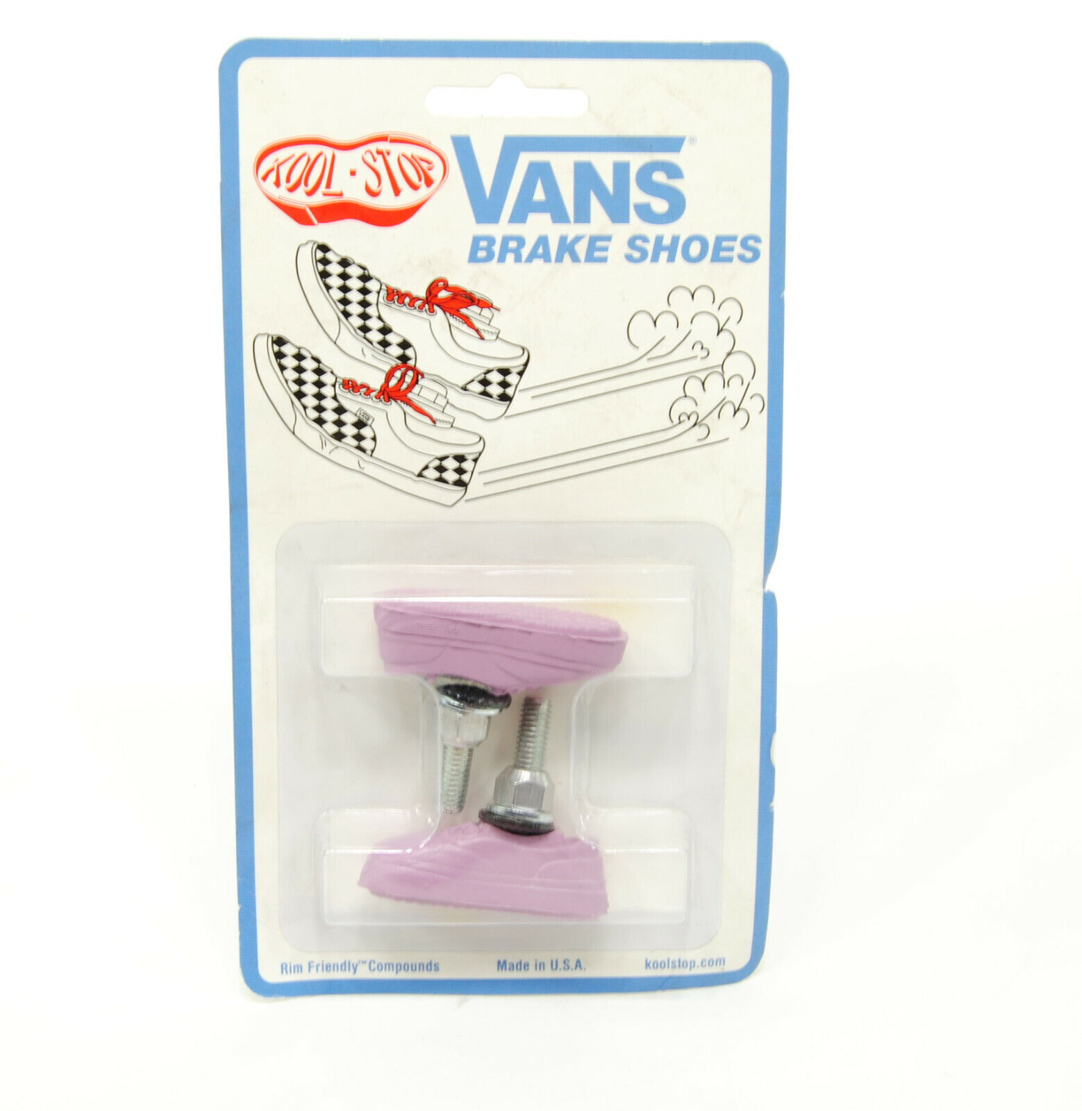 Kool Stop Bicycle Bike Vans BMX THREADED brake pads LAVENDER (PAIR) MADE IN USA - Fresh Stock Dated February 2026
