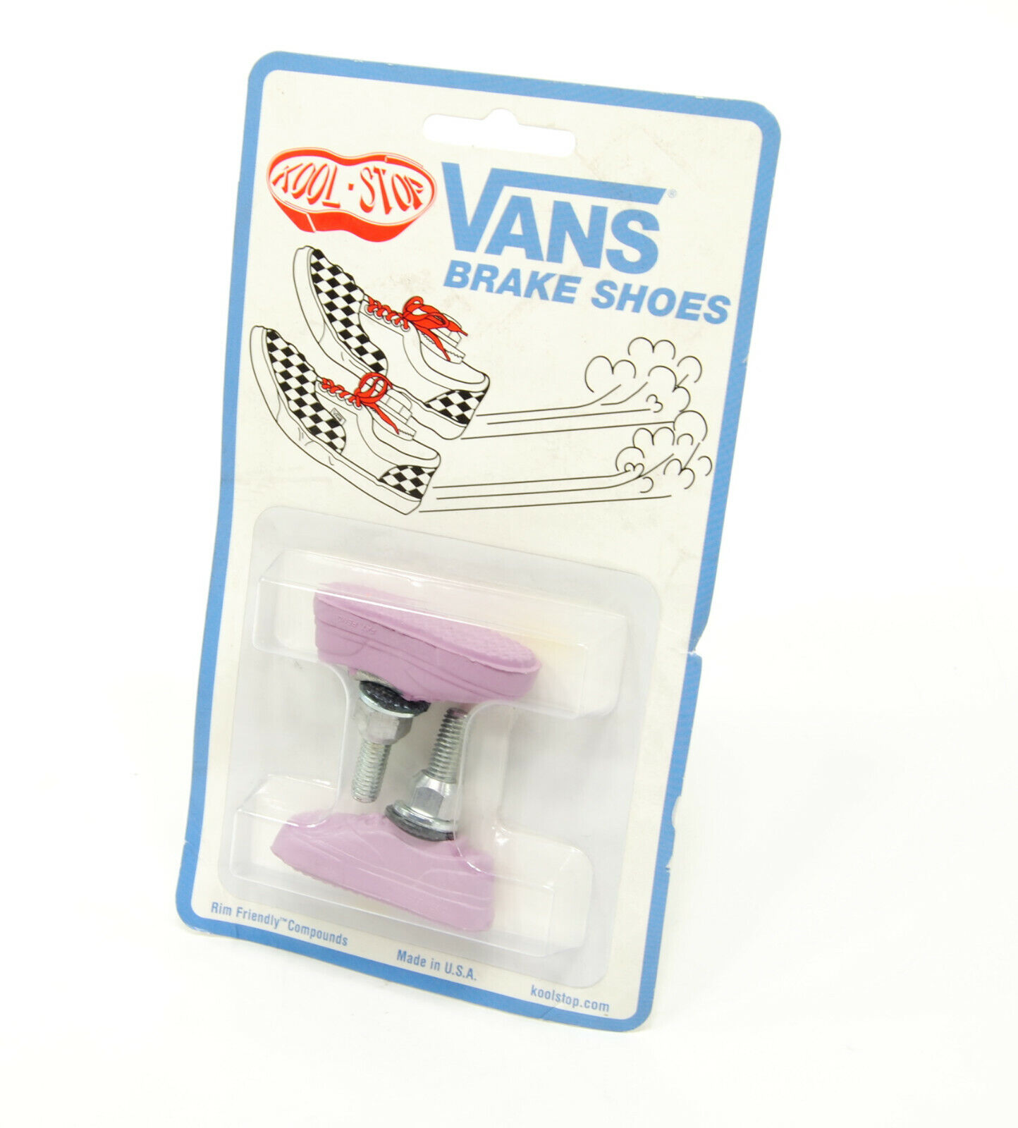 Kool Stop Bicycle Bike Vans BMX THREADED brake pads LAVENDER (PAIR) MADE IN USA - Fresh Stock Dated February 2026