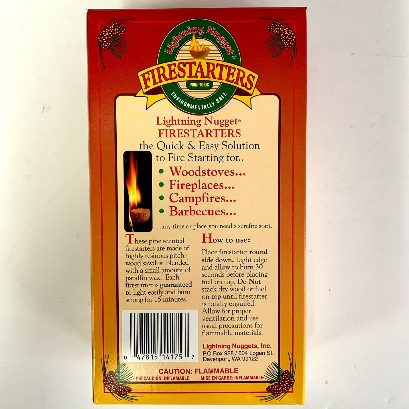 Lightning Nugget Natural Pine FireStarters  2  - 12 Packs Environmentally Safe - Fresh Stock Dated December 2025