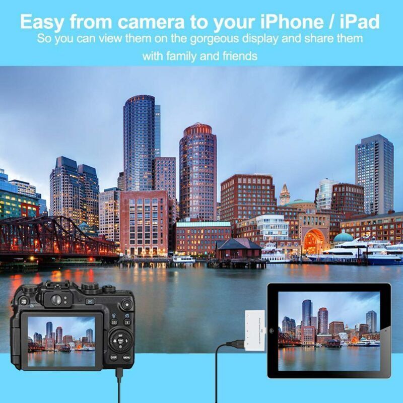 For iPhone 13 XS XR Max 8 7 iPad Air 5 4 Mini 6 to USB OTG Camera Adapter IOS15+ - Fresh Stock Dated February 2026