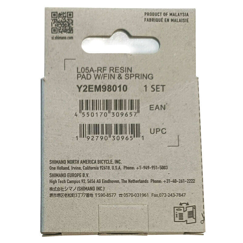 Genuine Shimano L05A-RF Disc Brake Resin Pads with Fin & Spring Dura-Ace Ultegra - Fresh Stock Dated February 2026