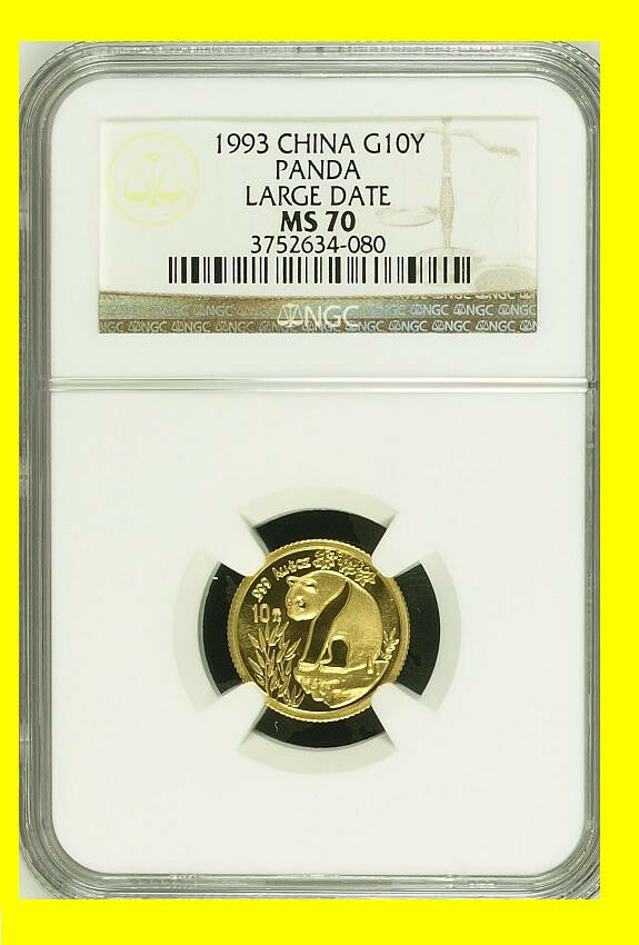1993 CHINA GOLD PANDA 6 COINS NGC MS 70 LARGE DATE COMPLETE SET POP 1 - Fresh Stock Dated February 2026
